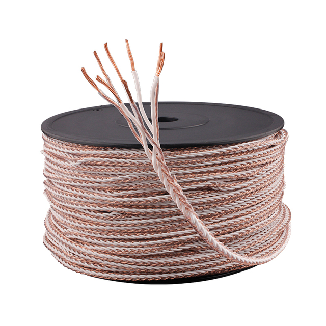 YYAUDIO 4TC 8 Cores Pure Copper Speaker Cable Hifi Audio Speaker Wire Loudspeaker Cable Banana Plug