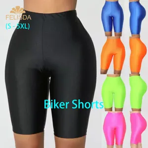 Prêt à expédier femmes taille haute Yoga pantalon Gym mince sport actif Fitness couleur unie Sexy maigre Biker Shorts