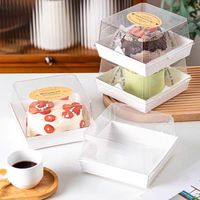 Boîte d'emballage transparente pour gâteaux coupés, conteneur à emporter pour mousse, pâtisserie, dessert, gâteau en couches, solution d'emballage alimentaire pour boulangerie