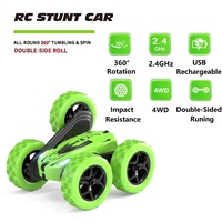 Voitures RC de cascade double face AiJH, voitures RC à 360 degrés avec éclairage des roues, rapides et capables de faire des retournements, voitures RC 4x4 télécommandées