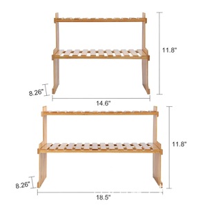 Solid Wood Desktop <b>Shelf</b> 2 Tier Rectangle Standing Type Office Organizer Storage Rack For <b>Desk</b> Organization - Product Image 3