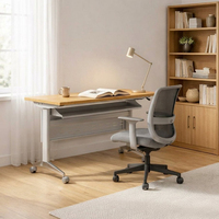 Table de formation réglable de haute qualité avec plateau rabattable, pieds en acier au carbone et plateau en bois, pour mobilier de bureau