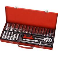 Nouvel ensemble d'outils à main Steeltreks, vente en gros, 24 pièces, clé à douille 1/2 po, coffret en fer, traitement noir