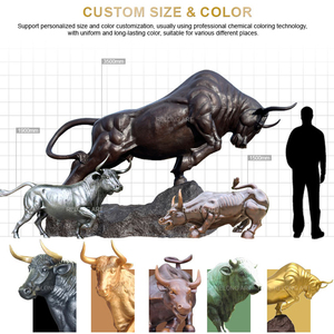 Scultura in Bronzo a Grandezza Naturale del Toro di Wall Street, Statua del Toro che Corre, Personalizzabile, Alta Qualità per Esterni - Product Image 3
