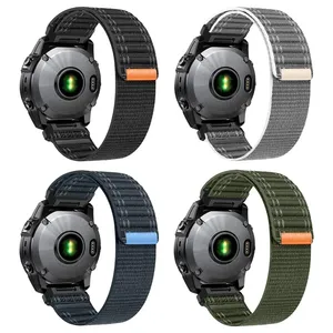 QuickFit 26mm 22mm <span class=keywords><strong>Bracelet</strong></span> en Nylon pour Garmin <span class=keywords><strong>Forerunner</strong></span> 965 955 Solar 945 LTE <span class=keywords><strong>935</strong></span> <span class=keywords><strong>Bracelet</strong></span> pour Garmin Instinct 2X S70 S62 Bande Souple - Product Image 6