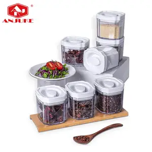 ANJUKE, diseño fácil de abrir, contenedor de almacenamiento de alimentos transparente pequeño, tapas herméticas, juego de contenedores de almacenamiento de alimentos