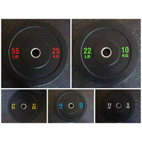 Ensemble de plaques de musculation de 5 kg à 25 kg en caoutchouc et acier, portables, avec surface à pois colorés, pour salle de sport commerciale et entraînement à la barre à domicile