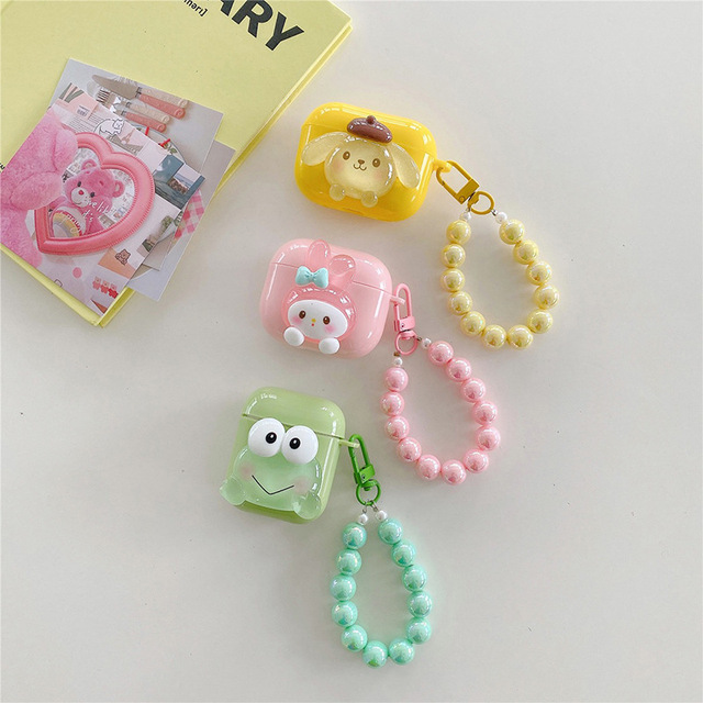 Kawaii Anime Earpod Case 3D Silicone Earphone Cover Keychain for AirPods Pro 2 3 4 Gen 1 2 Cartoon Hawaii Earbuds Shell