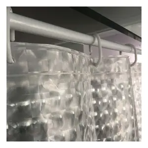 CF BC3D01-3卸売Pevaシャワーカーテンライナークリア防水3D透明デジタル印刷シャワーカーテン用バスルーム