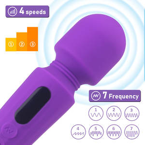 Masajeador de mano de silicona para cuello y hombros, Varita AV impermeable con 7 vibración, S-HANDE, venta al por mayor - Product Image 2