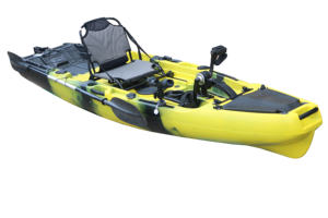 Kayak à pédales monoplace de 10,5 pieds avec propulsion par hélice, canoë électrique pour 1 personne, en plastique HDPE léger, pour la pêche - Product Image 6