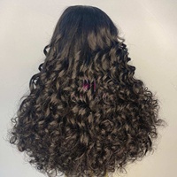 Perruque de Cheveux Humains Vierges Non Traités 100% avec Boucles Bouncy Façon Œuf, Cheveux Vietnamiens Bruts, Perruque Frontale en Dentelle HD Transparente 13x6, Double Drawn
