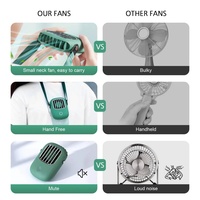 Ventilateur portable à main mini petit ventilateur électrique à 3 vitesses rechargeable par USB à suspendre au cou pour le camping
