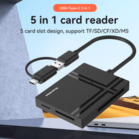 Concentrador USB C con lector de tarjetas 5 en 1 USB 3,0, adaptador de lector de tarjetas de memoria SD TF CF XD MS, proveedores