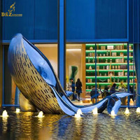 2024 piscines de jardin extérieures modernes décor Statues d'animaux en métal grande Sculpture de dauphin en acier inoxydable