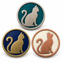 Pièce commémorative personnalisée en alliage de zinc avec emblème de chat, cadeau promotionnel pour collections de souvenirs, vente en gros OEM, fabricant en vrac