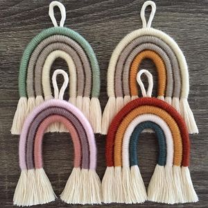 Venta al por mayor niños habitación nórdica Bohemia algodón casa decoración Mini Arco Iris Macrame Decoración - Product Image 1