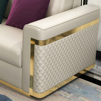 Canapé en cuir PU avec tabouret, bon prix, meuble en métal