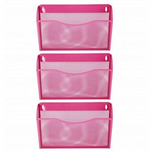 Wall Mounted Detachable 3 Tiers Hanging <b>File</b> Organizer Metal Mesh Magazine <b>Document</b> Holder With Screws - Product Image 2