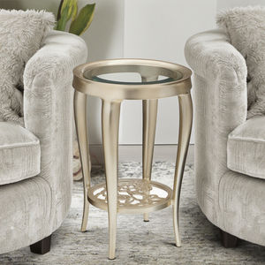 Có thể điều chỉnh hiện đại bạc lá nhôm tròn bên bảng với Tempered Glass giao diện điều khiển đồ nội thất cho phòng khách trang trí nội thất - Product Image 1