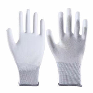 Logotipo de impresión personalizado 13G Blanco Gris Negro Poliéster Sin costuras Sumergido Poliuretano Nylon <span class=keywords><strong>PU</strong></span> Recubrimiento Guantes de trabajo de seguridad para jardín - Product Image 5