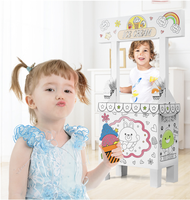 Kit de Bricolage 3D Personnalisable pour Enfants : Kiosque à Glaces en Carton à Colorier – Jouet Éducatif pour Stimuler l'Imagination des Enfants