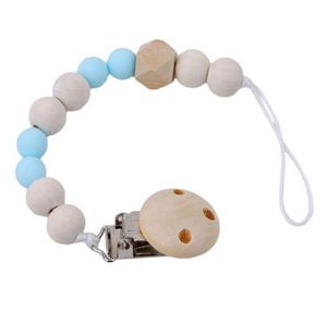 Cadena de Silicona Ecológica para Bebés con Clip de Madera para Chupete y Logotipo Personalizado - Product Image 3