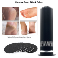 Râpe à pieds anti-callosités facile à utiliser avec disque rotatif à 360 degrés, 60 disques de papier abrasif interchangeables, outil de pédicure durable et puissant
