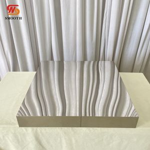 Socle à gâteau moderne en miroir argenté, table de fête de mariage, support à gâteau carré en métal, piédestal - Product Image 4