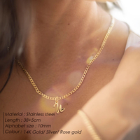 Collier chaîne cubaine minimaliste avec initiale et cœur EMANCO en acier inoxydable couleur or/argent 14 carats pour femme, idéal pour les fêtes et le quotidien