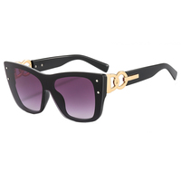 Lunettes de soleil tendance à grande monture, multicolores, avec verres et monture en PC monobloc, design à branches larges, protection UV400, unisexe