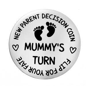 Pièce de monnaie en acier inoxydable pour bébé et <span class=keywords><strong>parents</strong></span>, jeu amusant pour les enfants, défi pour les enfants, nouveaux cadeaux de naissance avec gravure - Product Image 4