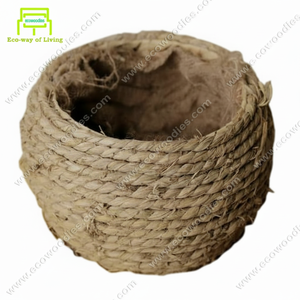 Cesta de almacenamiento de cuerda de algodón extra grande personalizada, nuevas artesanías de bambú, cesta de bebé tejida con algas marinas, asa de cuero para cama de dormitorio - Product Image 1