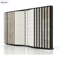 Présentoir personnalisé en métal pour échantillons de marbre, quartz, céramique, pierre de showroom et revêtements de sol en bois