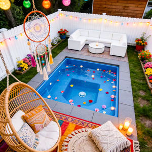 สระว่ายน้ำไฟเบอร์กลาสสำเร็จรูปจากโรงงาน พร้อมหัวฉีดน้ำแบบรวมในตัว ไฟ LED อัจฉริยะ สำหรับโรงแรมกลางแจ้ง และสระว่ายน้ำในสวนหลังบ้านสำหรับครอบครัว - Product Image 4