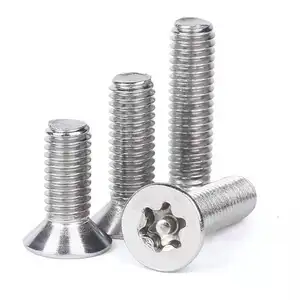 Gb2673 M2 M3 M4 M5 M6 M8 M10 thép không gỉ Torx chìm đầu máy Vít Đầu Phẳng Torx chống trộm an ninh vít