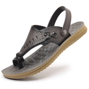 Sandales à lanières en T gris et marron, semelle souple antidérapante, pour homme, pour l'extérieur, style nouveau 2026 - Product Image 4