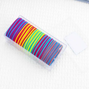 Vente en gros de bandes élastiques boîte de couleurs mélangées 5cm cheveux cravates sans trace mode élastiques pour les filles - Product Image 3