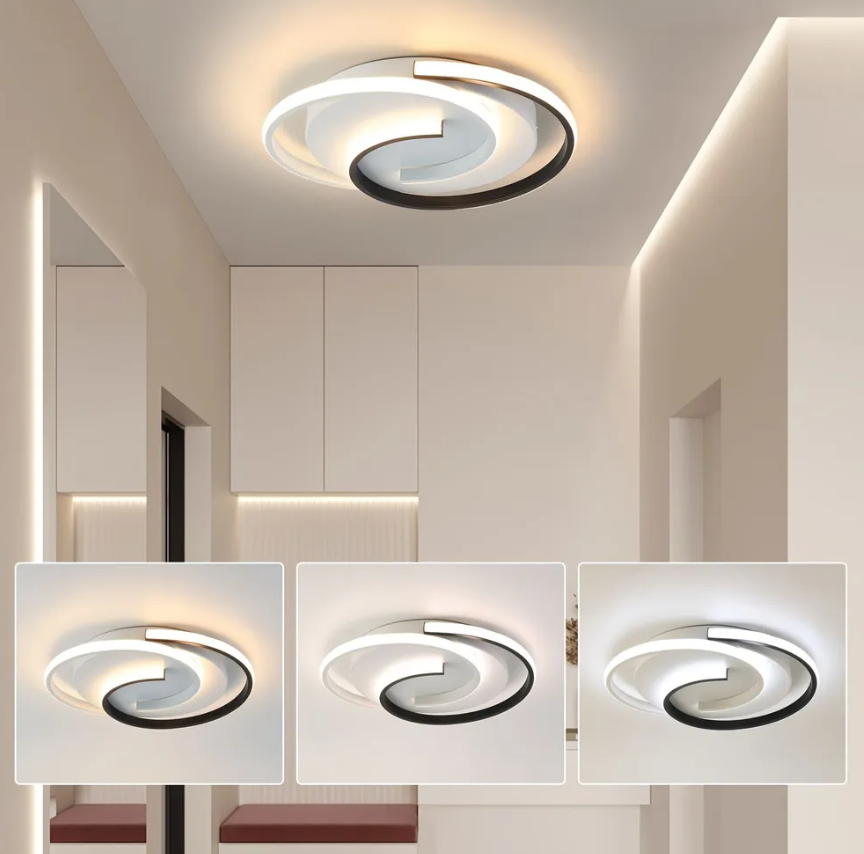 JACKSUN Modern Living Room Lighting Elegant Black White Ceiling Lights Tri-color Lights Living Room Lamp Indoor Lighting