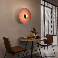 Lámpara de Pared Redonda Creativa Posmoderna UFO para Decoración de Fondo, Dormitorio, Cabecera, Oficina, Pasillo, Lámpara de Pared LED