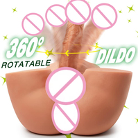YAQU TPE Dildo Realista de Medio Cuerpo con Esqueleto Móvil, Tamaño Grande, Ultra Suave, 100% Impermeable, Masturbador Vaginal Femenino Portátil
