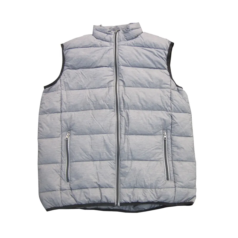 Custom OEM waistcoat puffy fashion nylon light weight feather vest for men
