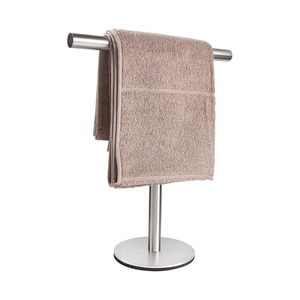 Standing <b>Towel</b> <b>Rack</b> Stainless Steel Freestanding Bathroom <b>Towel</b> Bar Decorative <b>Storage</b> Shelf Countertop T Shape Toilet Paper - Product Image 1