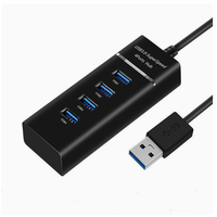 USB 2.0 roestvrijstalen laptop/desktopcomputer uitbreidingshub (1-tot-4) Kabellengte van 1,2 meter