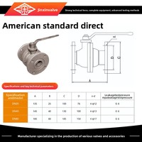 Vannes Jinxin, norme américaine, à passage direct, O41SA-10L-DN, vanne à bille en acier inoxydable, commande manuelle, pour applications environnementales
