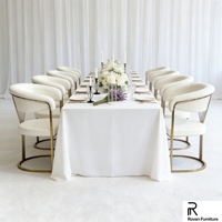Chaise de mariage élégante dorée, design tendance, chaise de salle à manger en acier inoxydable pour hôtel, vente chaude
