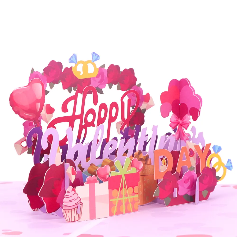 Ti amo 3d pop up cards biglietti di auguri regalo di san valentino per bambini