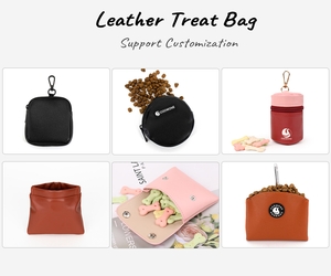 पोर्टेबल चमड़े के कुत्ते का इलाज पाउच बैग हैंड-फ्री पिल्ला व्यवहार प्रशिक्षण पालतू स्नैक्स इनाम खाद्य डिस्पेंसर - Product Image 3