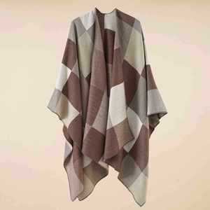 Vente en gros de châles en laine 150*130cm pour femmes, longs ponchos, écharpes d'hiver, étoles, pashminas - Product Image 4