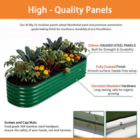 Jardinière surélevée ovale en métal Huizhou Green Giant de 17 pouces, en acier galvanisé, kit de pots et jardinières pour fleurs, jardinière d'extérieur
